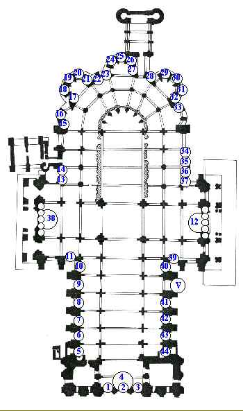 Plan des vitraux